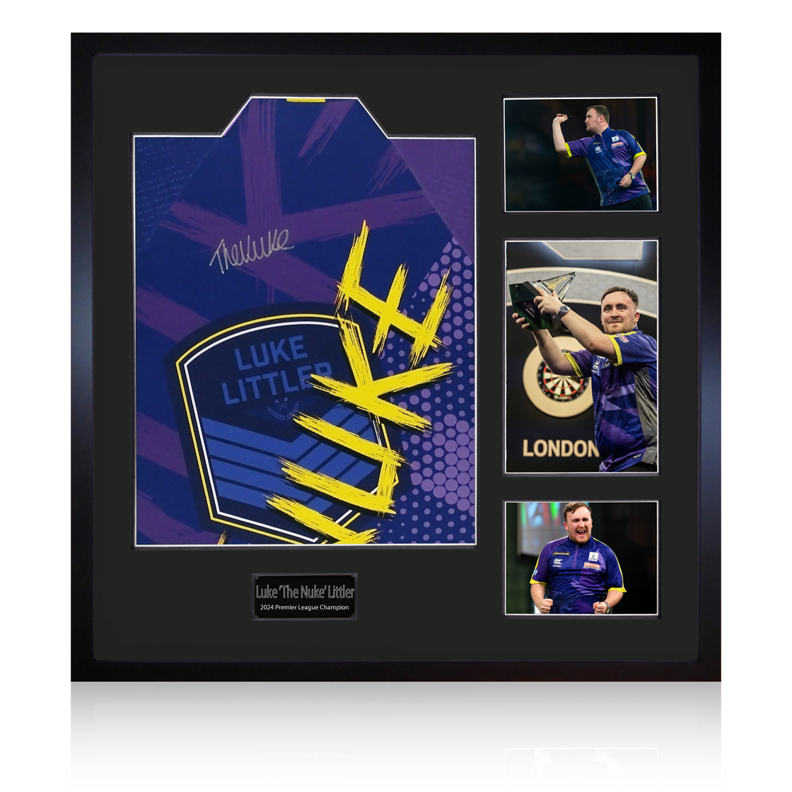 Luke Littler Back Signed 2024 Shirt Elite Frame The Fan Cave Memorabilia
