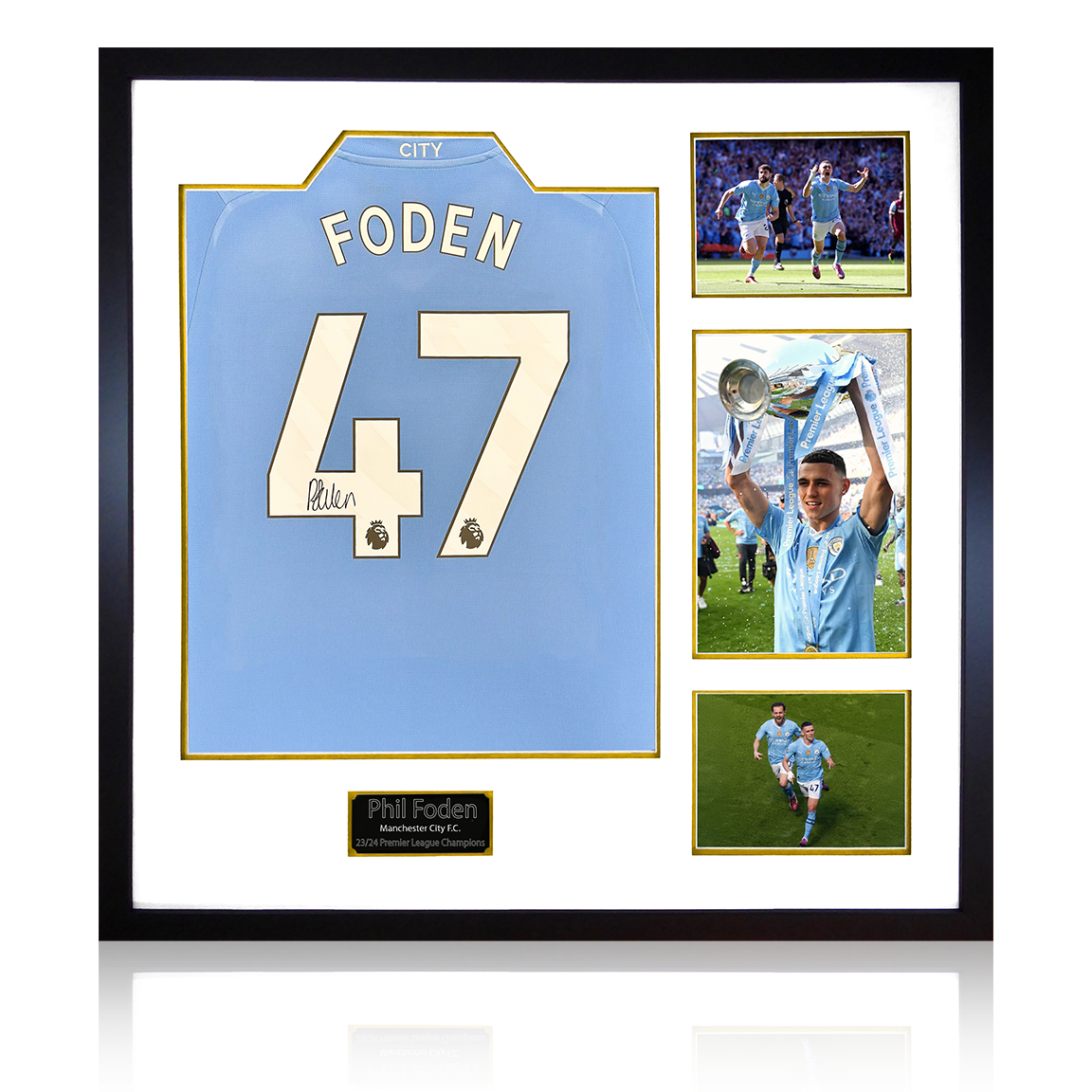 Phil Foden Signed Manchester City 23/24 Premier League Champions Shirt The Fan Cave Memorabilia