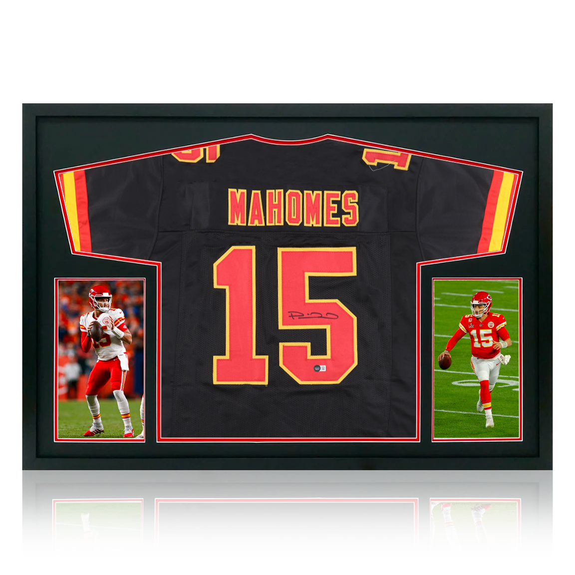 Patrick Mahomes Signed Kansas City Chiefs Black Jersey Display Becket The Fan Cave Memorabilia