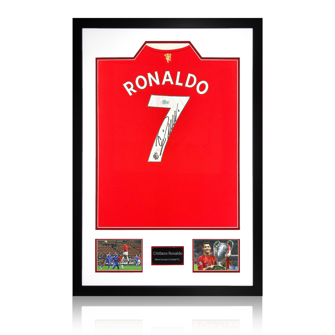 Cristiano Ronaldo Signed Manchester United Shirt Premium Frame (Beckett)