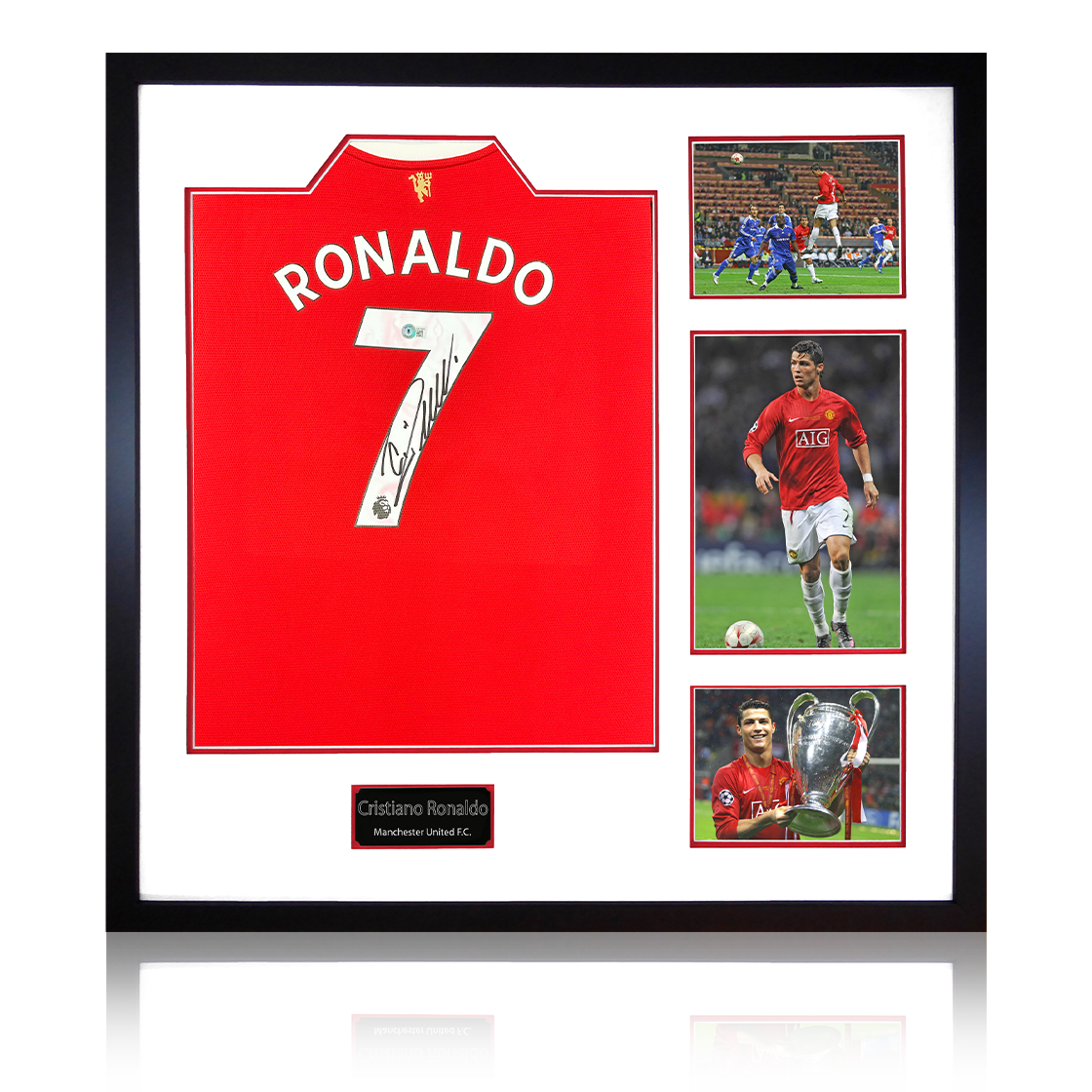 Cristiano Ronaldo Signed Manchester United Shirt Elite Frame (Beckett)