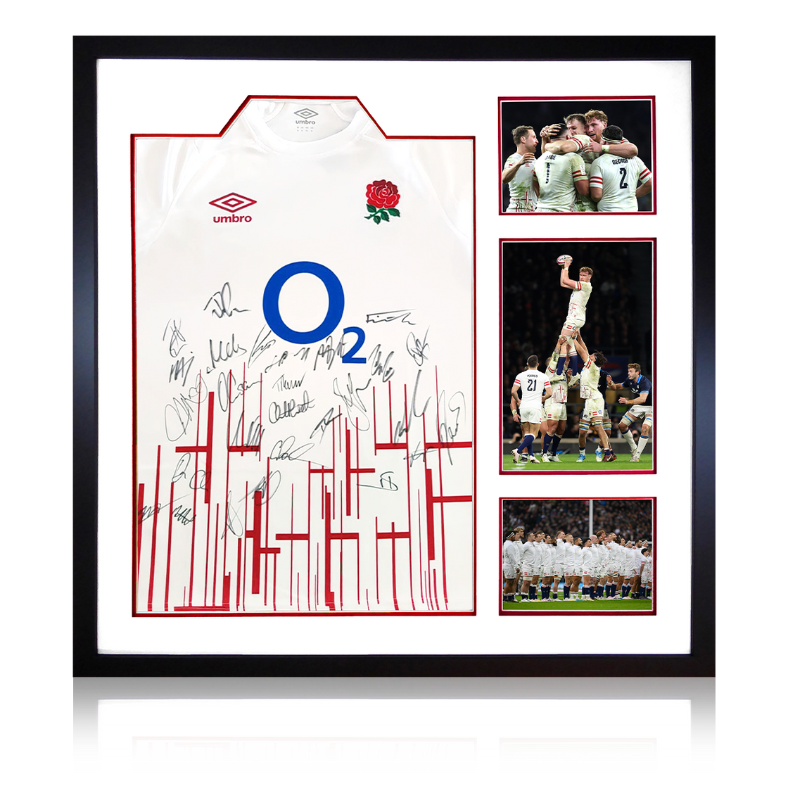 Squad Signed England Rugby Shirt Elite Frame