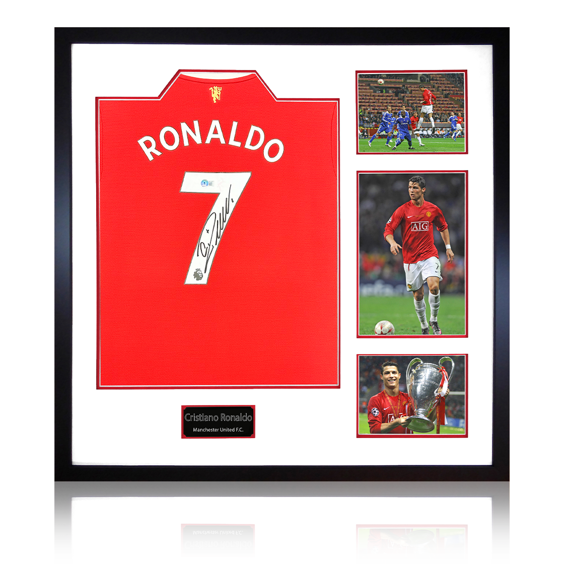 Cristiano Ronaldo Signed Manchester United Shirt Elite Frame (Beckett)