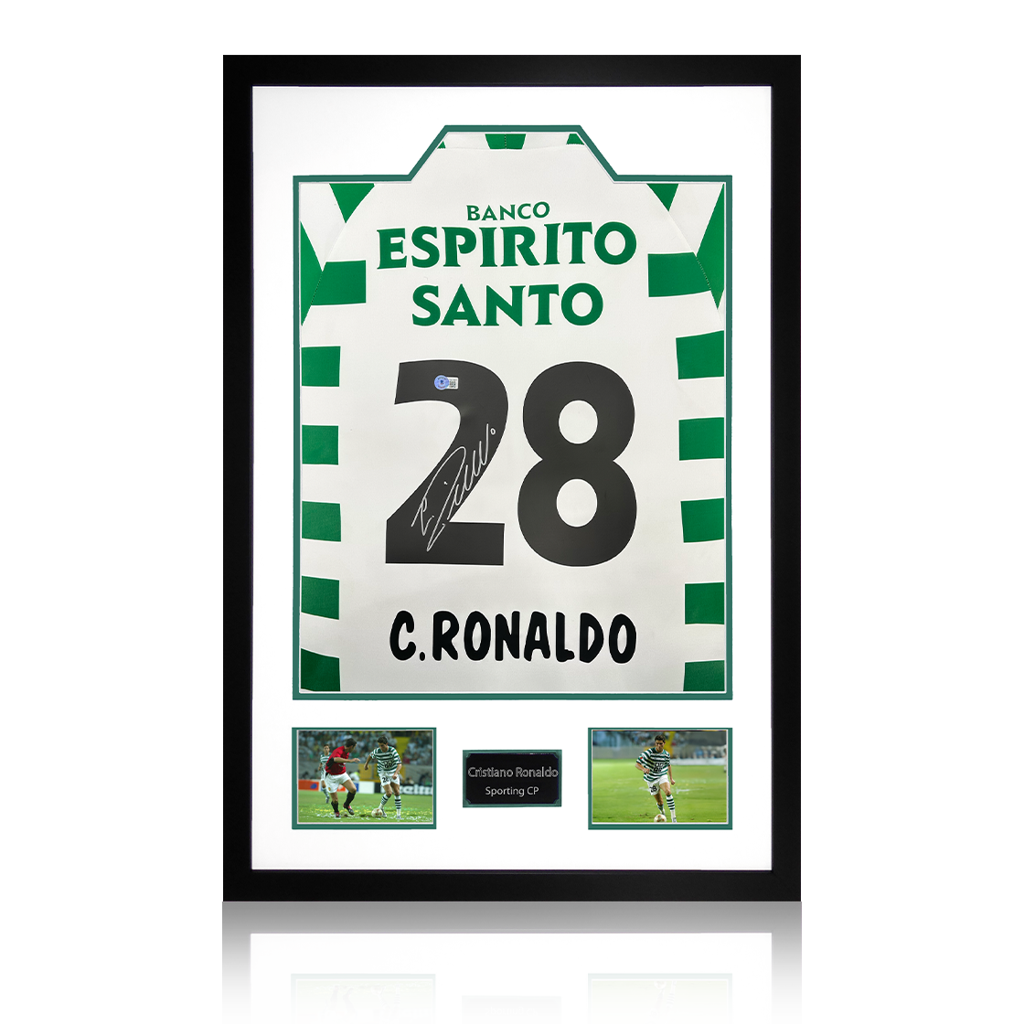 Cristiano Ronaldo Signed Sporting CP Shirt Premium Frame