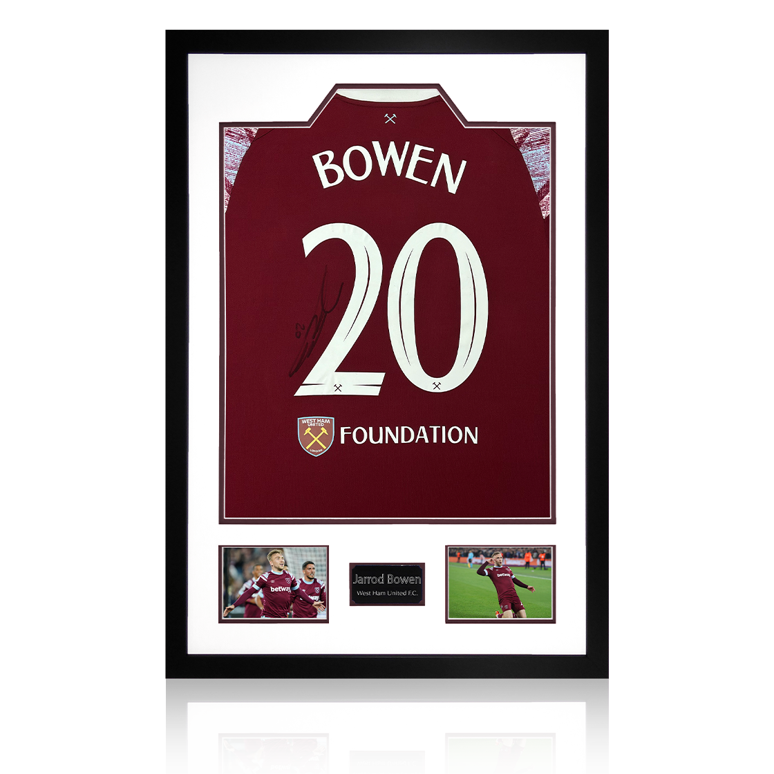 Jarrod Bowen Signed West Ham United 22/23 Home Shirt Premium Frame