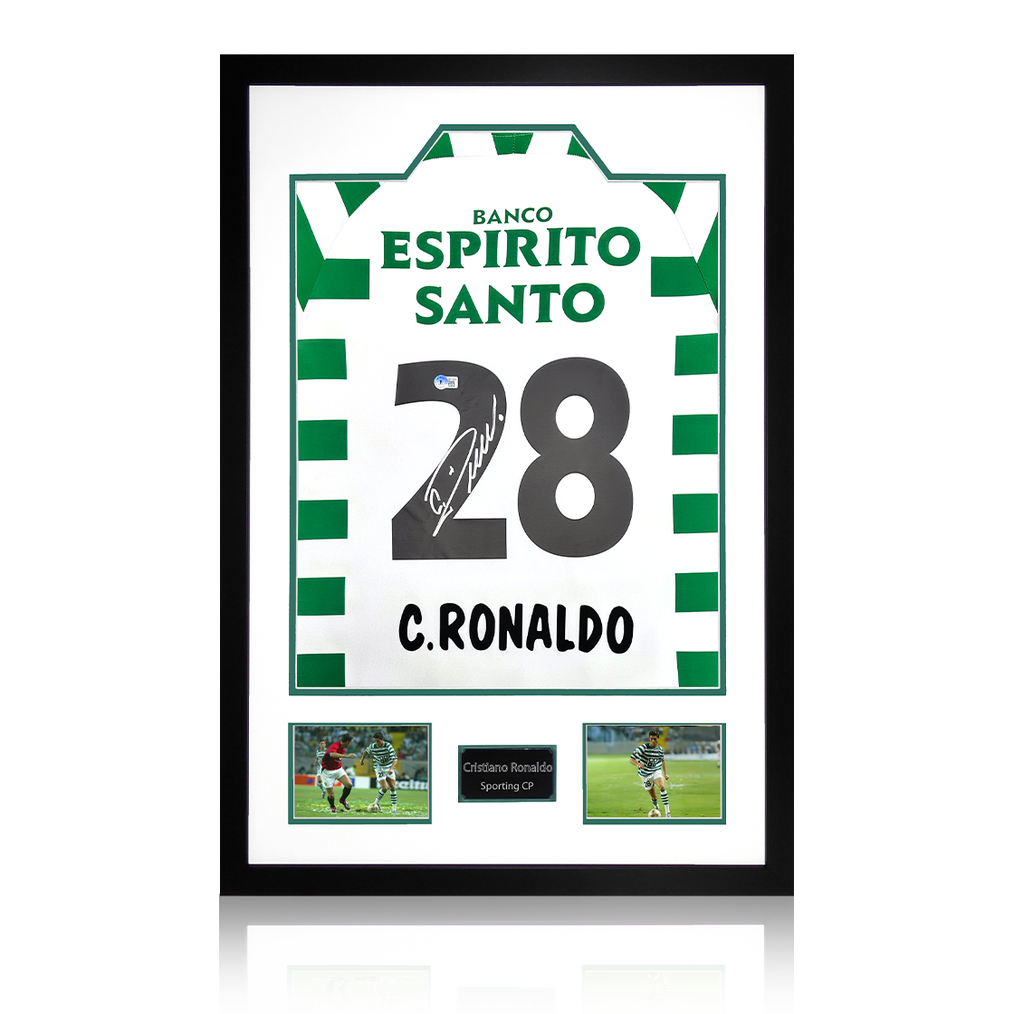 Cristiano Ronaldo Signed Sporting CP Shirt Premium Frame (Beckett)