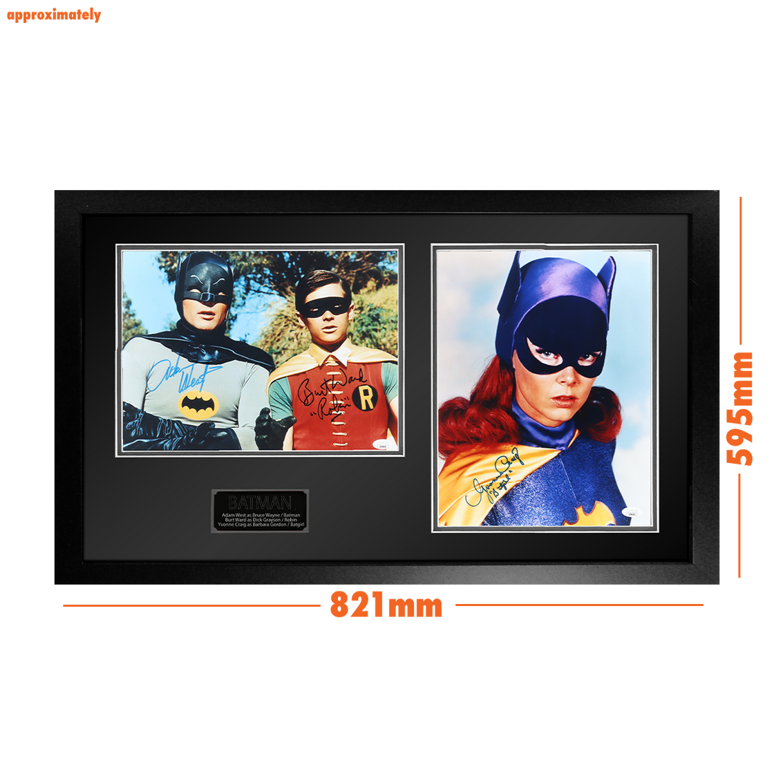 Adam West, Burt Ward & Yvonne Craig Signed Batman Iconic Frame (JSA)