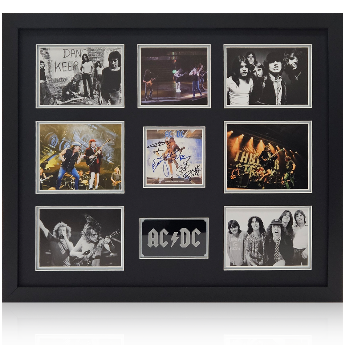 AC/DC Band Signed CD Cover Elite Frame