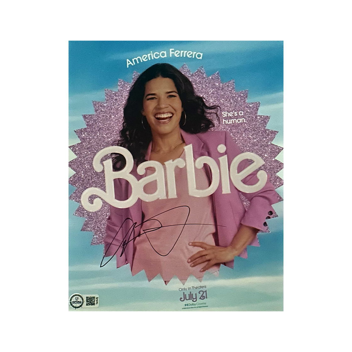 America Ferrera Signed Barbie 10x8 Image (AFTAL Authenticated)