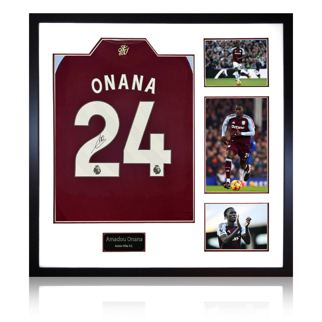 Amadou Onana Signed Aston Villa Shirt Elite Frame