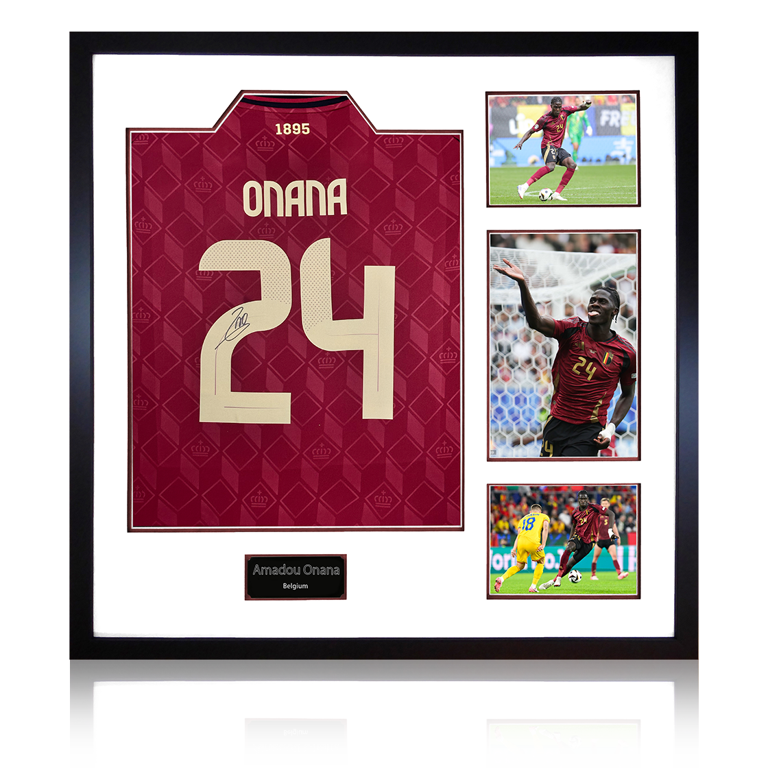 Amadou Onana Signed Belgium Shirt Elite Frame