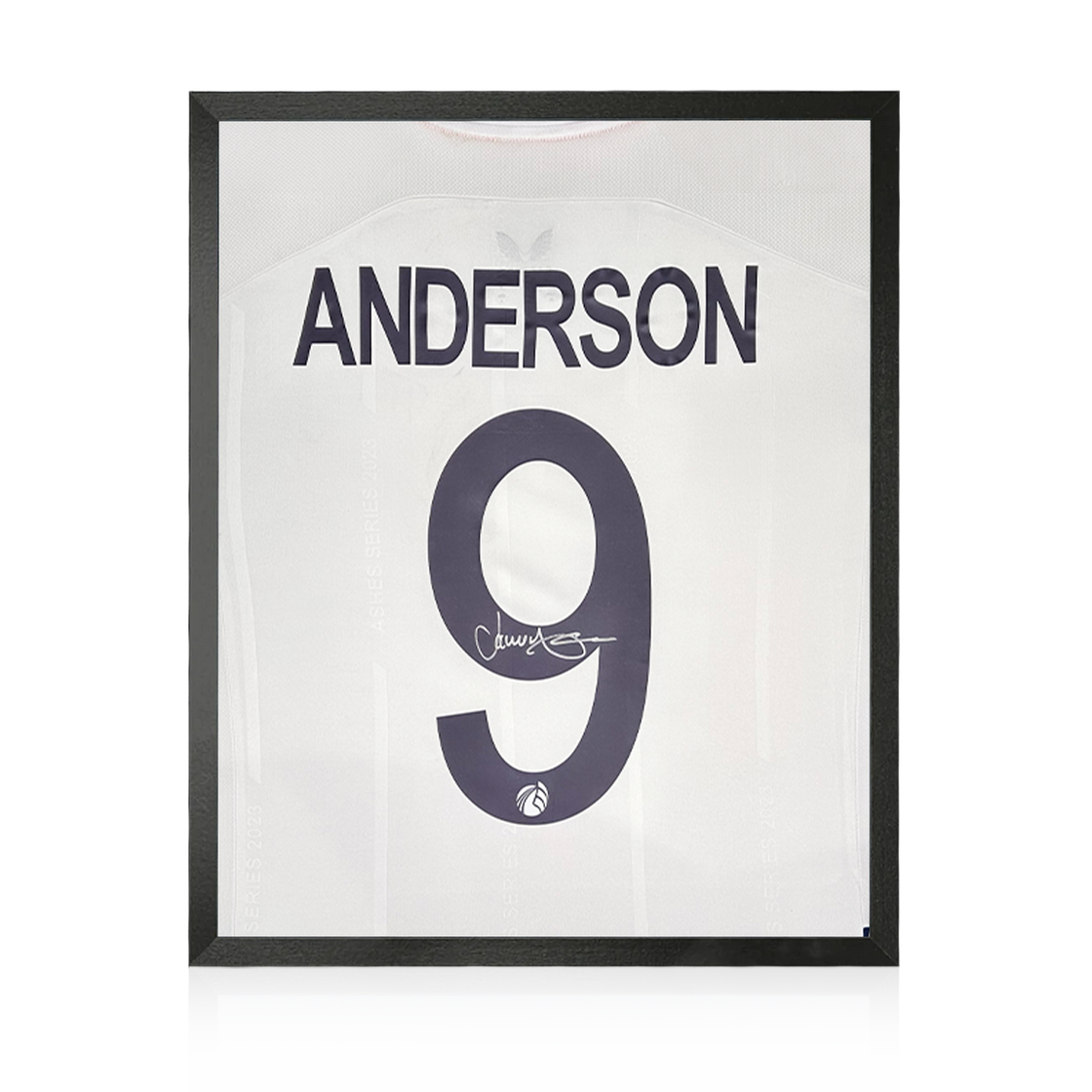 James Anderson Signed England Test Shirt Compact Display