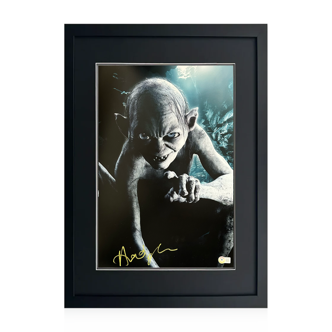 Andy Serkis Signed Gollum 18x12 Image Compact Frame (AFTAL Authenticated)