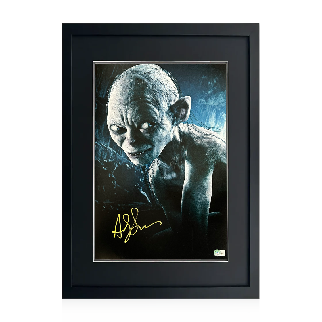 Andy Serkis Signed Gollum 18x12 Image Compact Frame (AFTAL Authenticated)