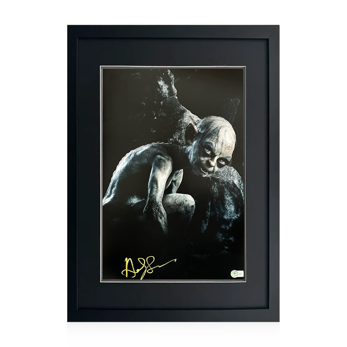 Andy Serkis Signed Gollum 18x12 Image Compact Frame (AFTAL Authenticated)