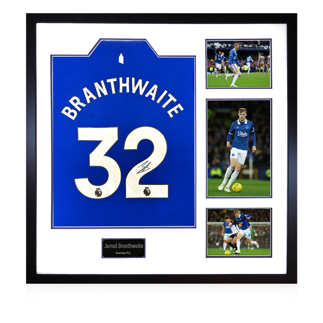 Jarrad Branthwaite Signed Everton Shirt Elite Frame #2