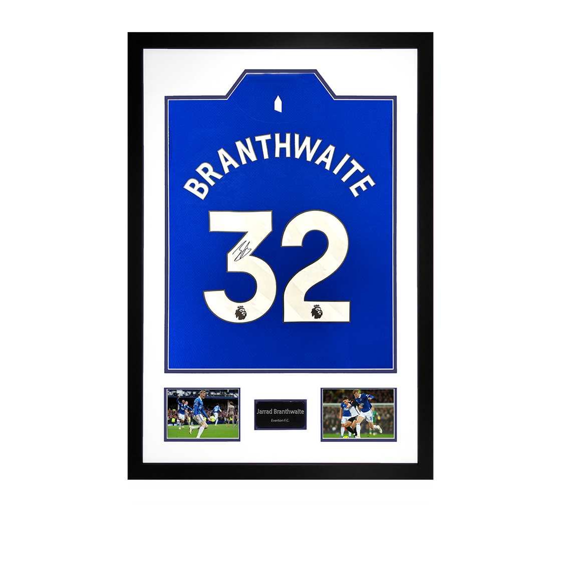 Jarrad Branthwaite Signed Everton Shirt Premium Frame #1