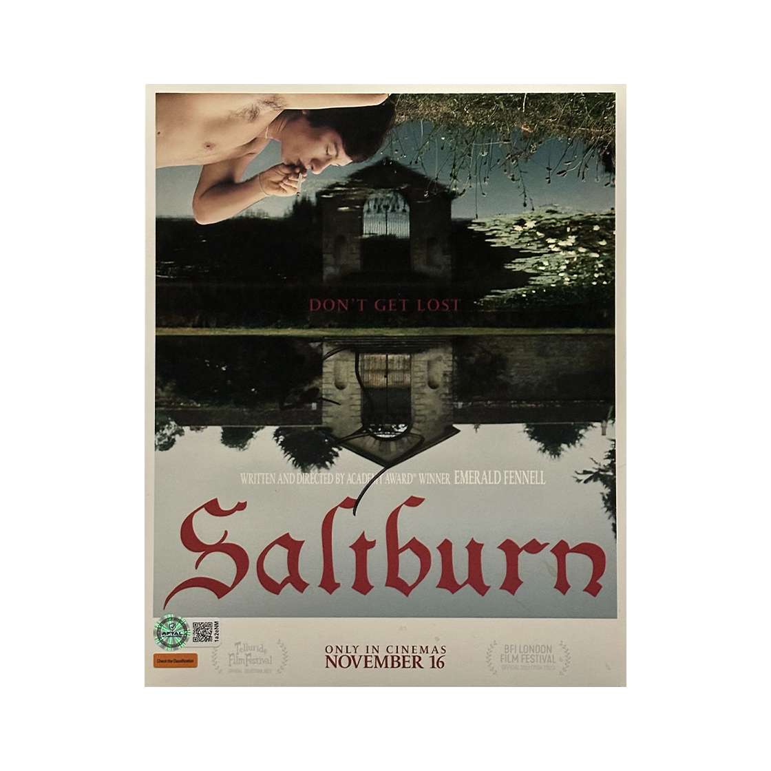 Barry Keoghan Signed Saltburn 10x8 Image 1 (AFTAL Authenticated)