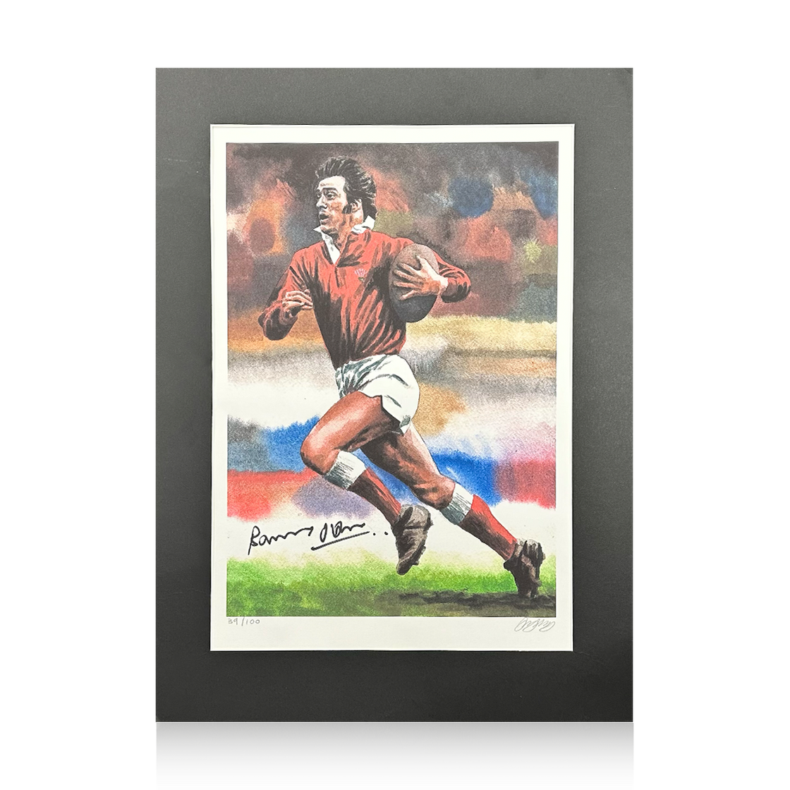 Barry John Signed Wales Rugby Deluxe Mount