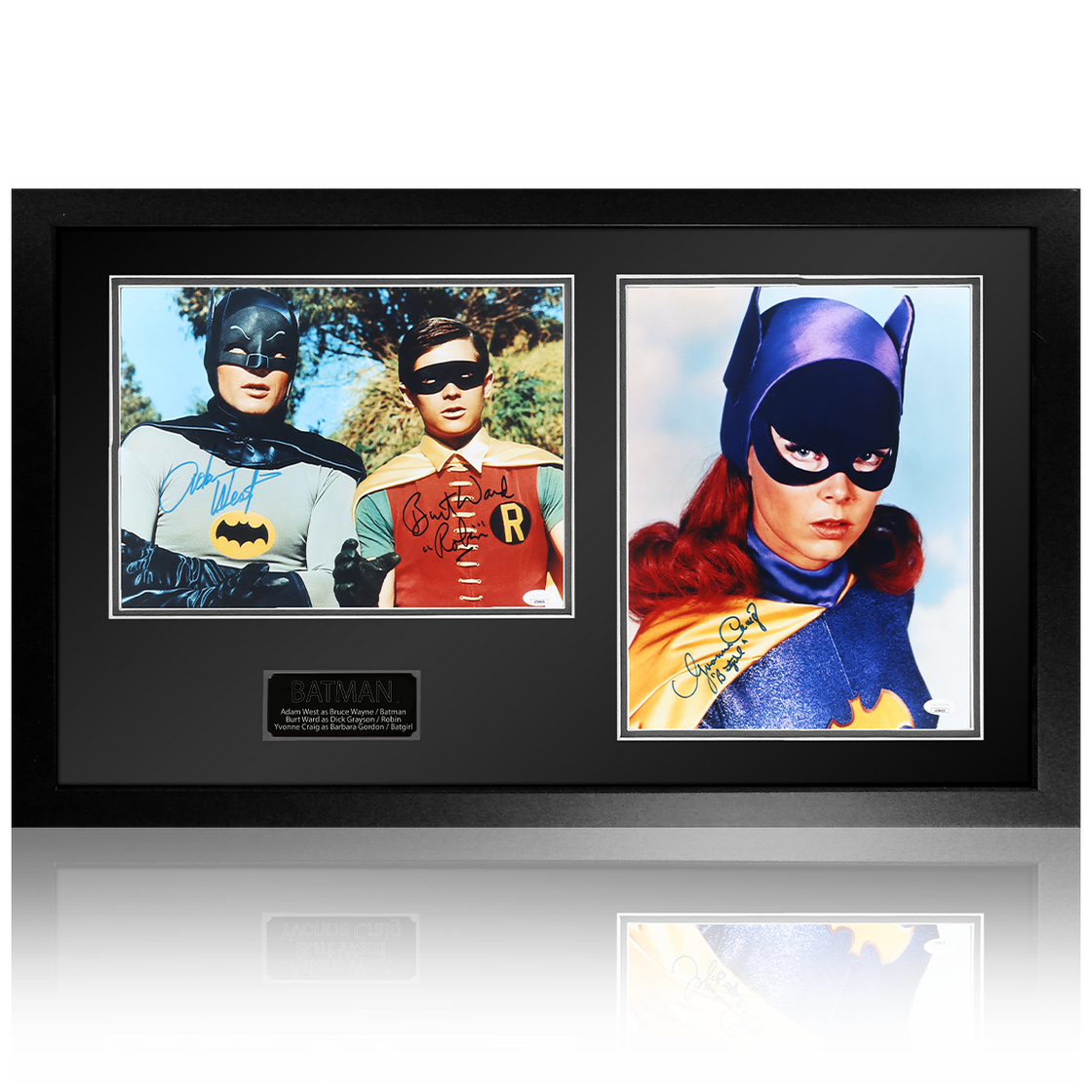 Adam West, Burt Ward & Yvonne Craig Signed Batman Iconic Frame (JSA)