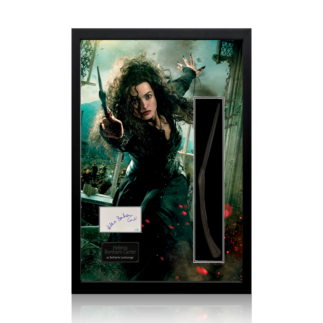 Helena Bonham Carter Signed Bellatrix Lestrange Wand Iconic Frame (ACOA)