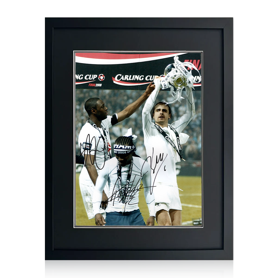 Dimitar Berbatov, Ledley King & Pascal Chimbonda Signed Tottenham Hotspur Image Compact Frame