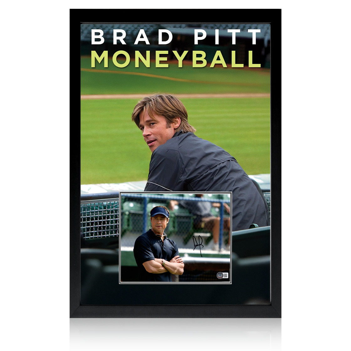 Brad Pitt Signed Moneyball Image Iconic Frame (Beckett)