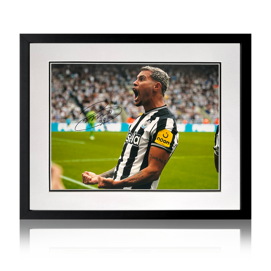 Bruno Guimarães Signed Framed Newcastle United Deluxe Mount Display