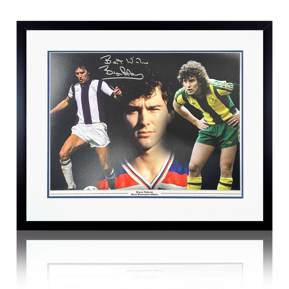 Bryan Robson Signed West Bromwich Albion 16x12 Image Compact Frame