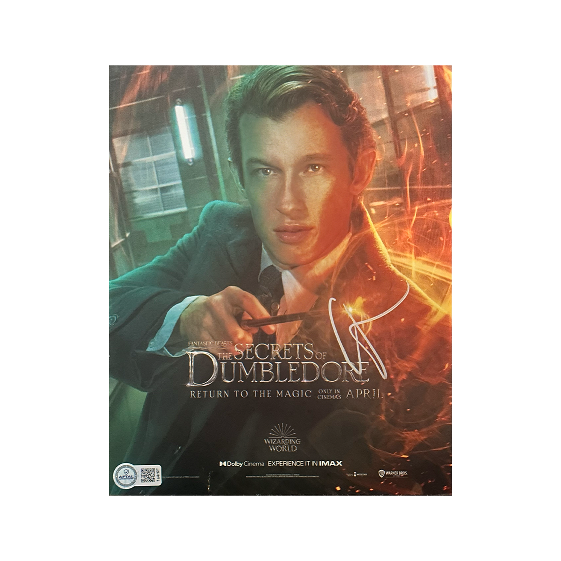 Callum Turner Signed Fantastic Beasts  The Secrets of Dumbledore 10x8 Image 1 (AFTAL Authenticated)