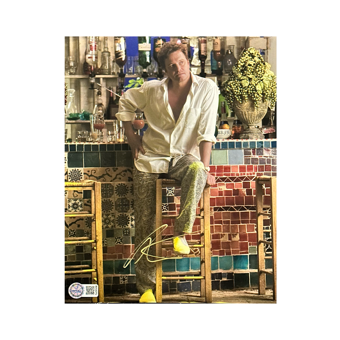 Colin Firth Signed Mama Mia 10x8 Image (AFTAL Authenticated)