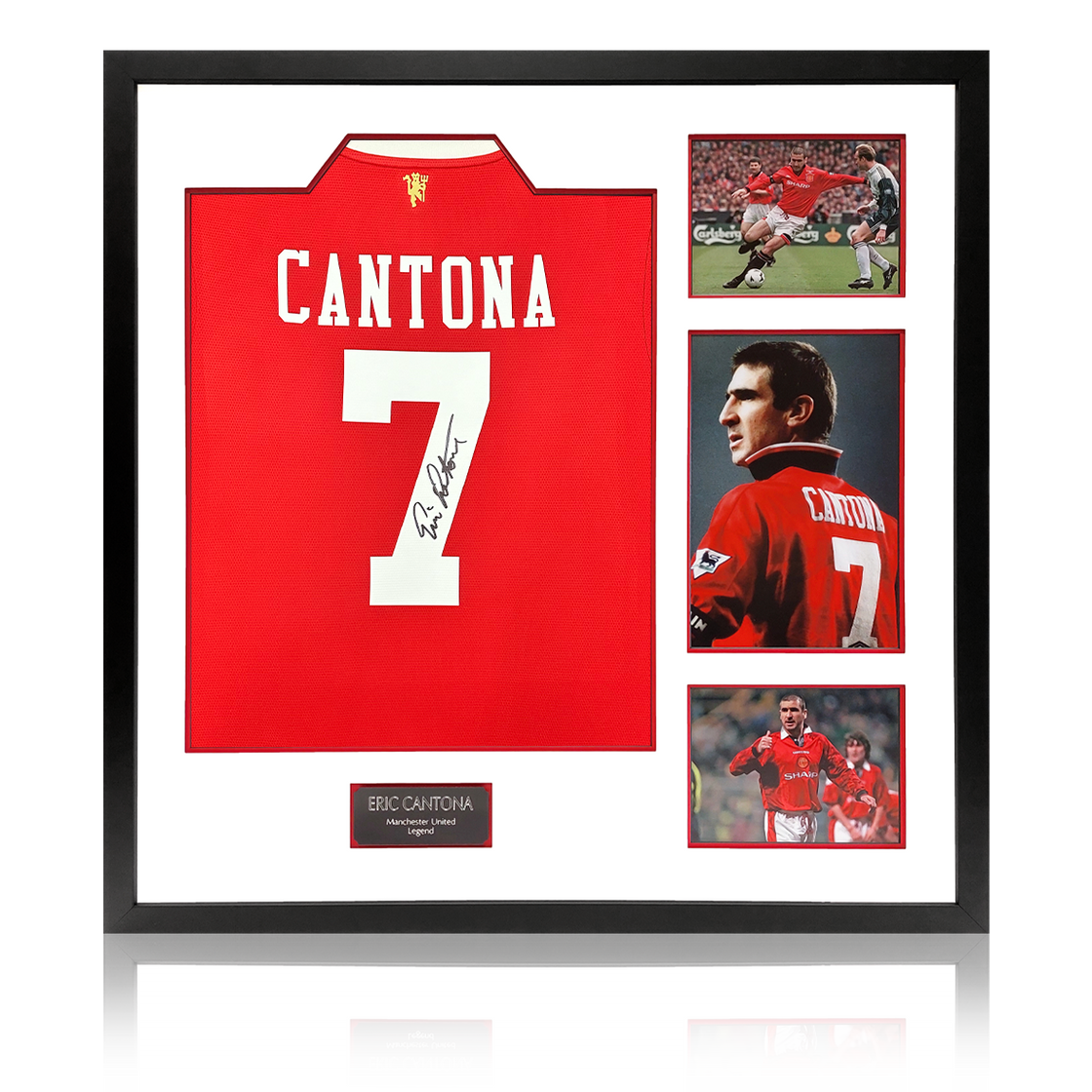 Eric Cantona Signed Manchester United Shirt Elite Frame