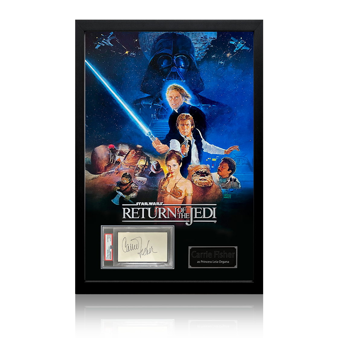 Carrie Fisher Signed Cut Star Wars: Episode VI - Return of the Jedi Iconic Frame (PSA)