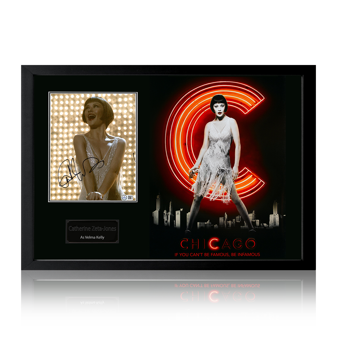 Catherine Zeta-Jones Signed Chicago Image Iconic Frame (AFTAL Authentication)