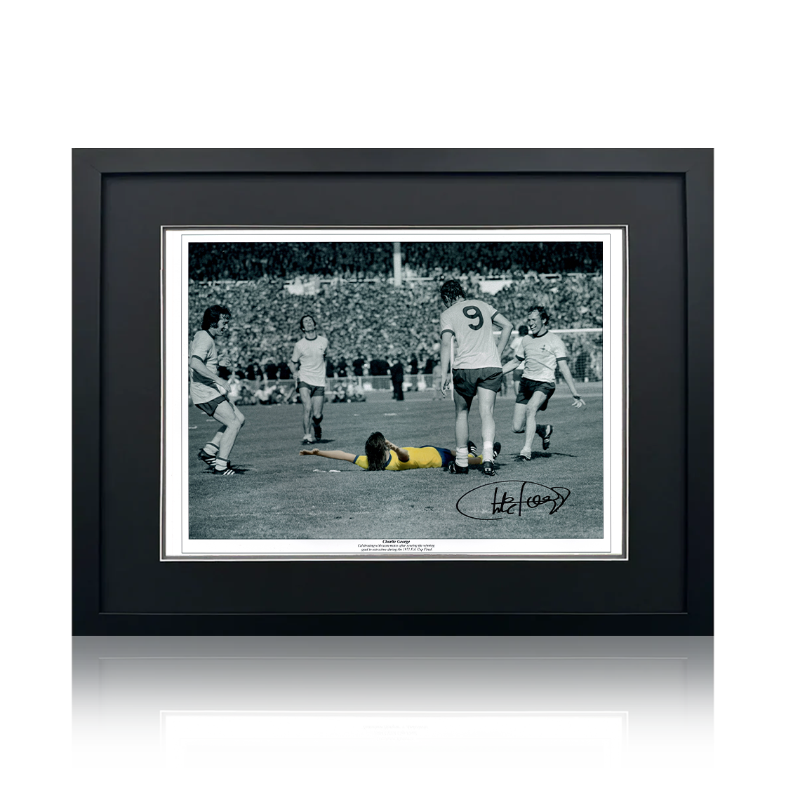 Charlie George Signed Arsenal Image Compact Frame