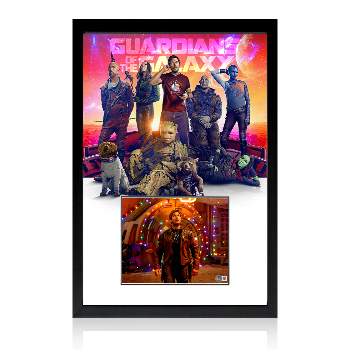 Chris Pratt Signed Guardians of the Galaxy Image Iconic Frame (Beckett)