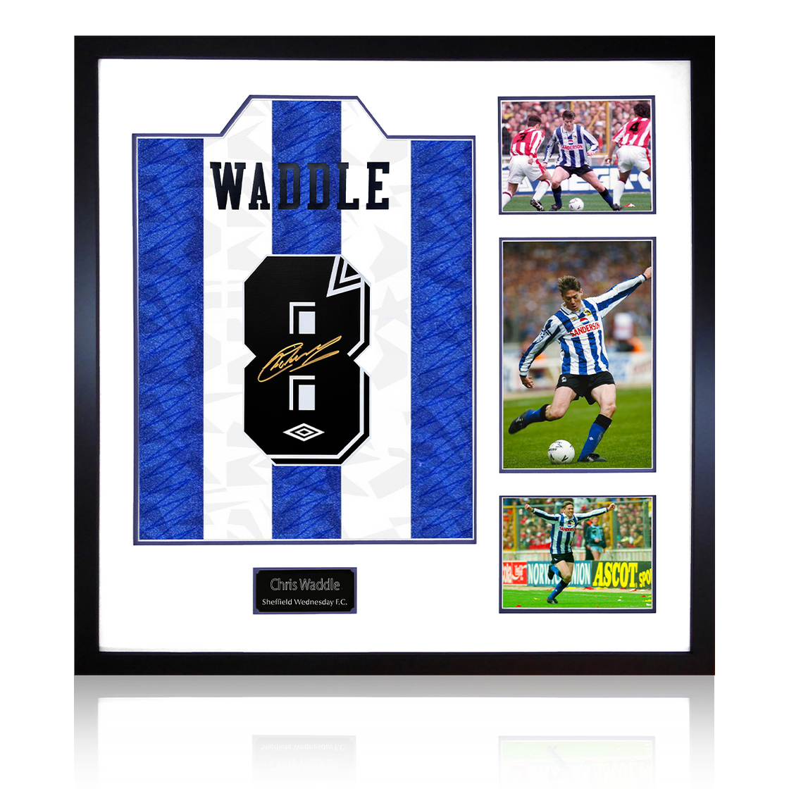 Chris Waddle Signed Sheffield Wednesday Home Shirt Elite Frame