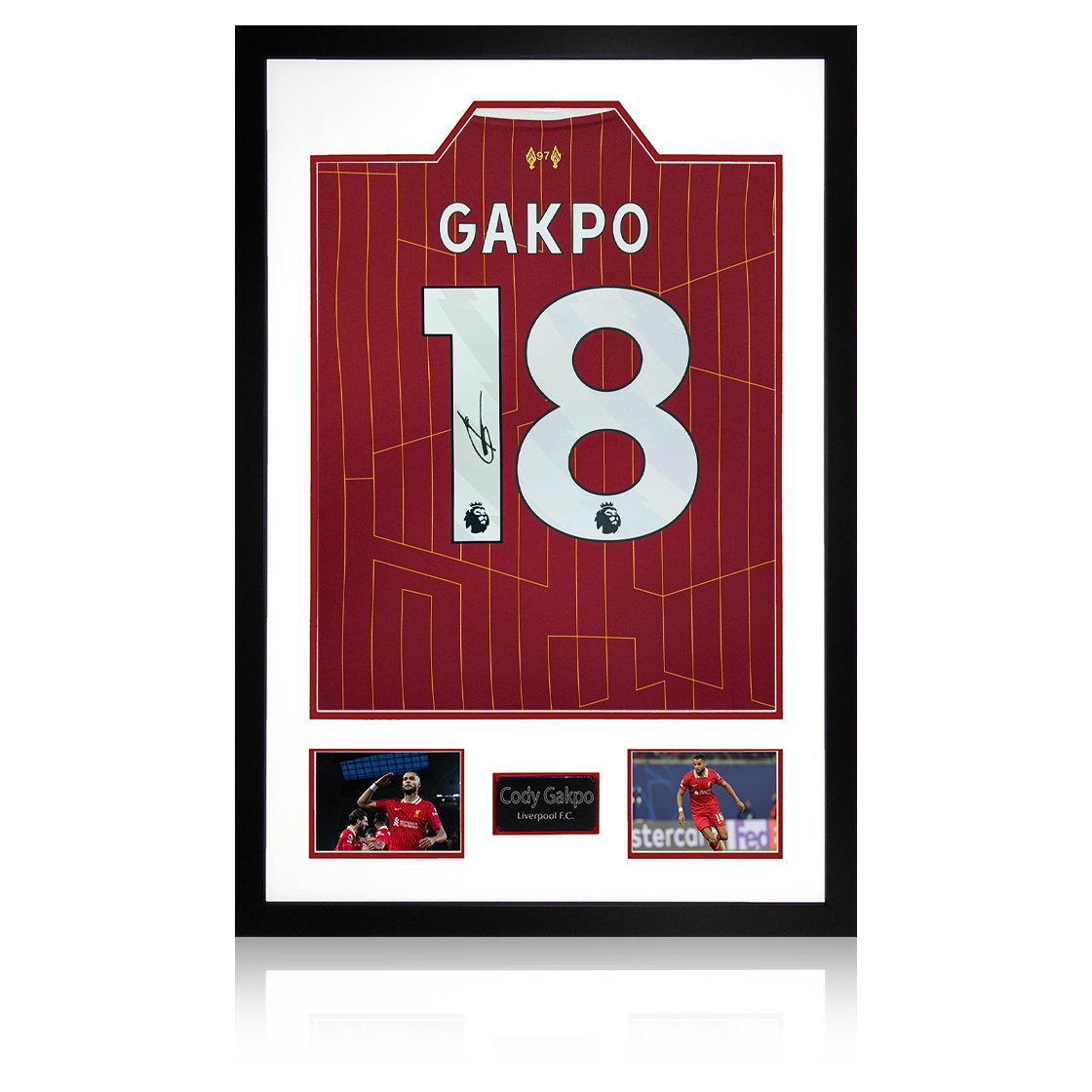 Cody Gakpo Signed Liverpool Shirt Premium Frame (AFTAL Authentication)