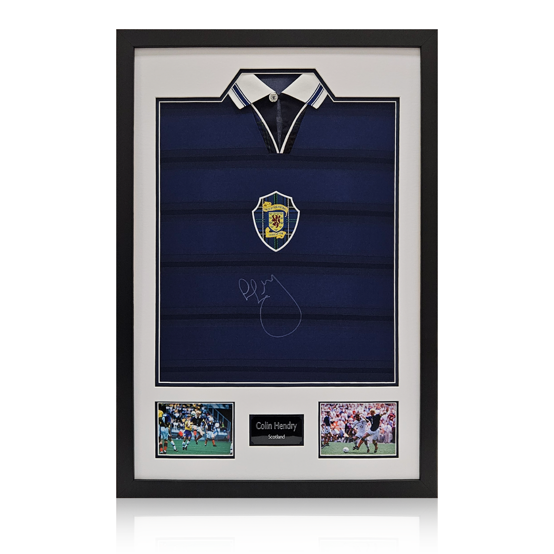 Colin Hendry Signed Scotland 1998 Shirt Premium Frame