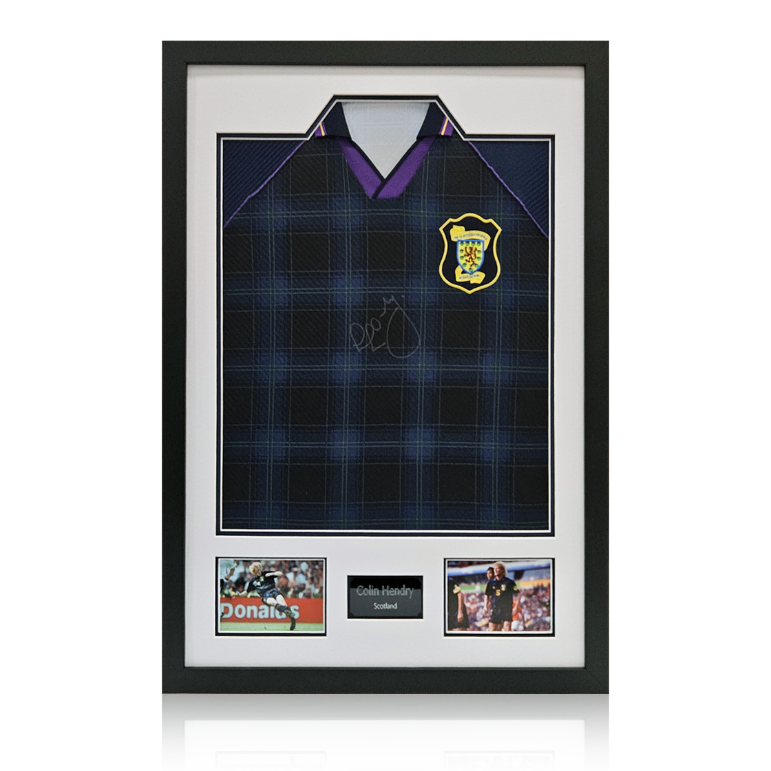 Colin Hendry Signed Scotland 1996 Shirt Premium Frame