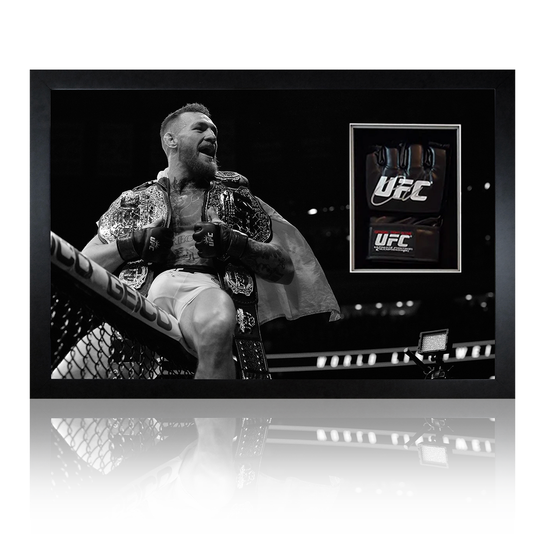 Conor McGregor Celebration Signed UFC Mitt Iconic Frame