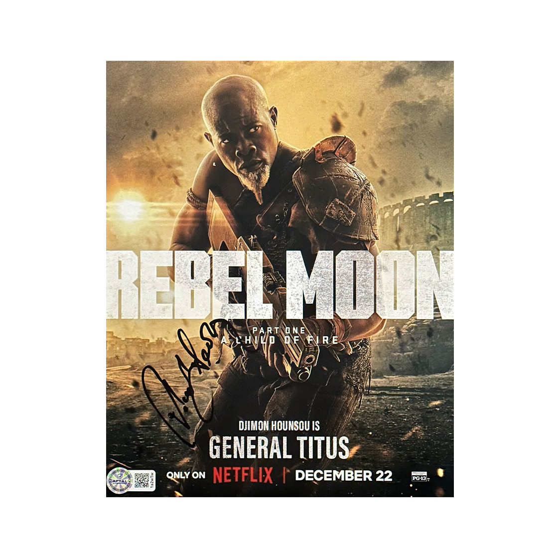 Djimon Hounsou Signed Rebel Moon 10x8 Image (AFTAL Authenticated)