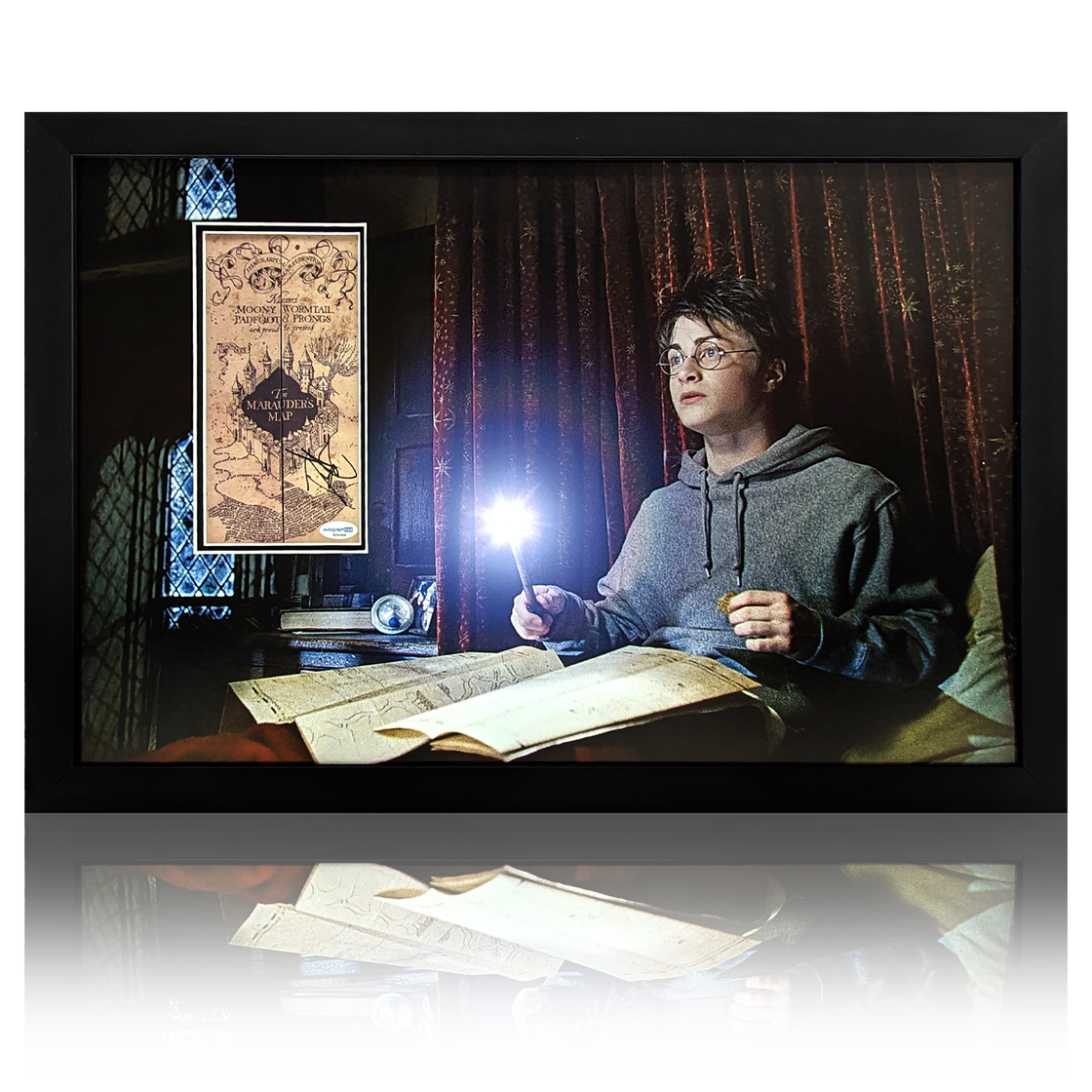 Daniel Radcliffe Signed Harry Potter The Marauder's Map Iconic Frame (ACOA)