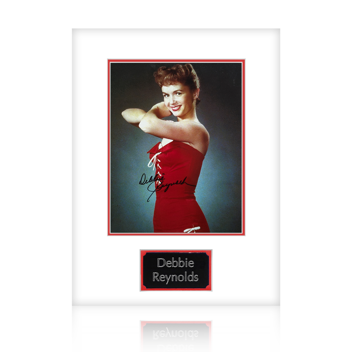 Debbie Reynolds Signed Mount