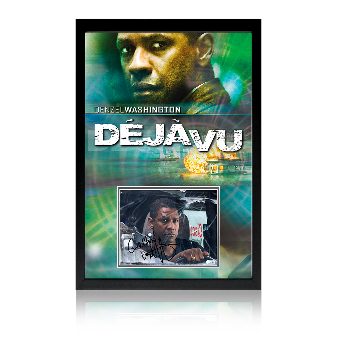 Denzel Washington Signed Deja Vu Iconic Frame (ACOA)