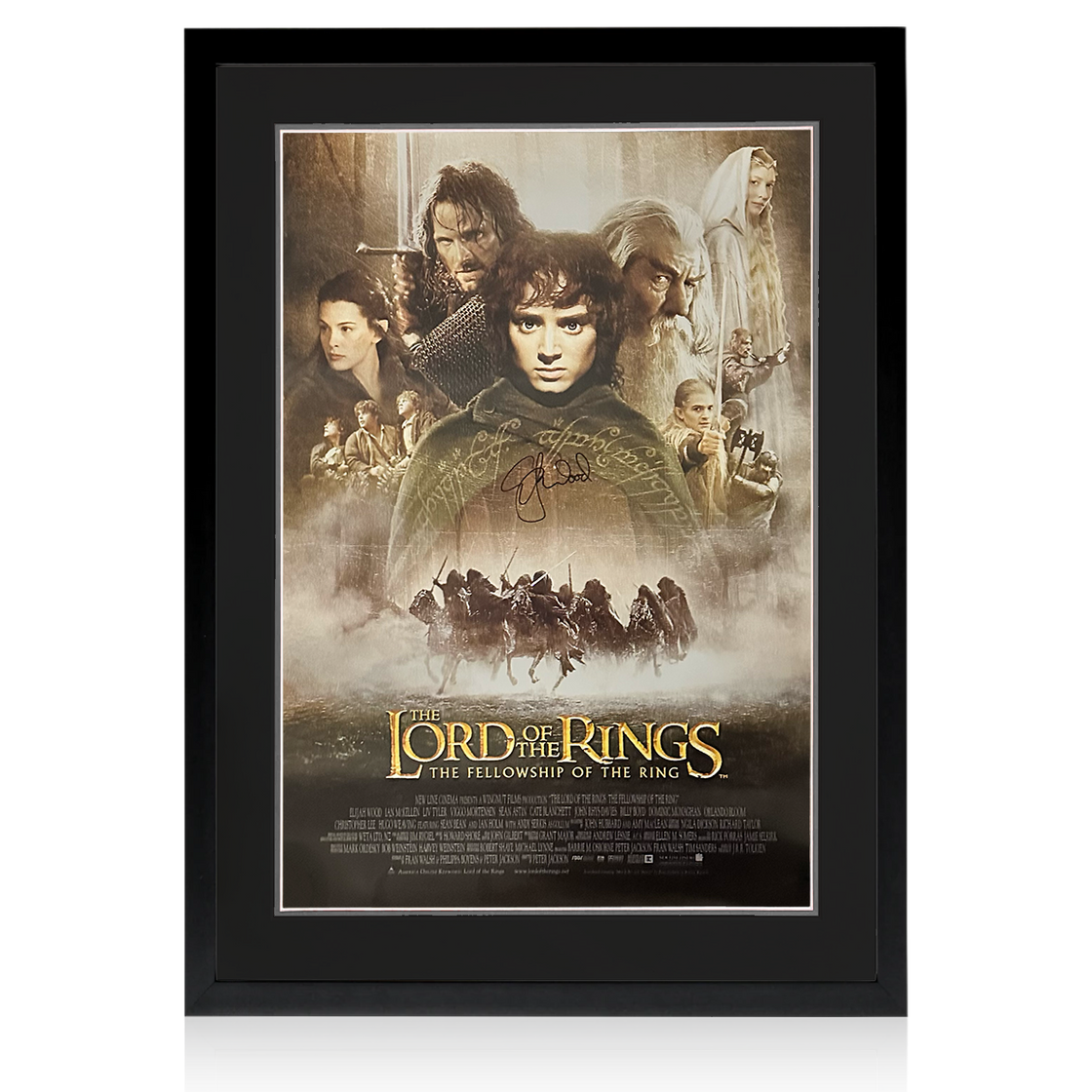 Elijah Wood Signed LOTR The Fellowship Of The Ring Poster Display