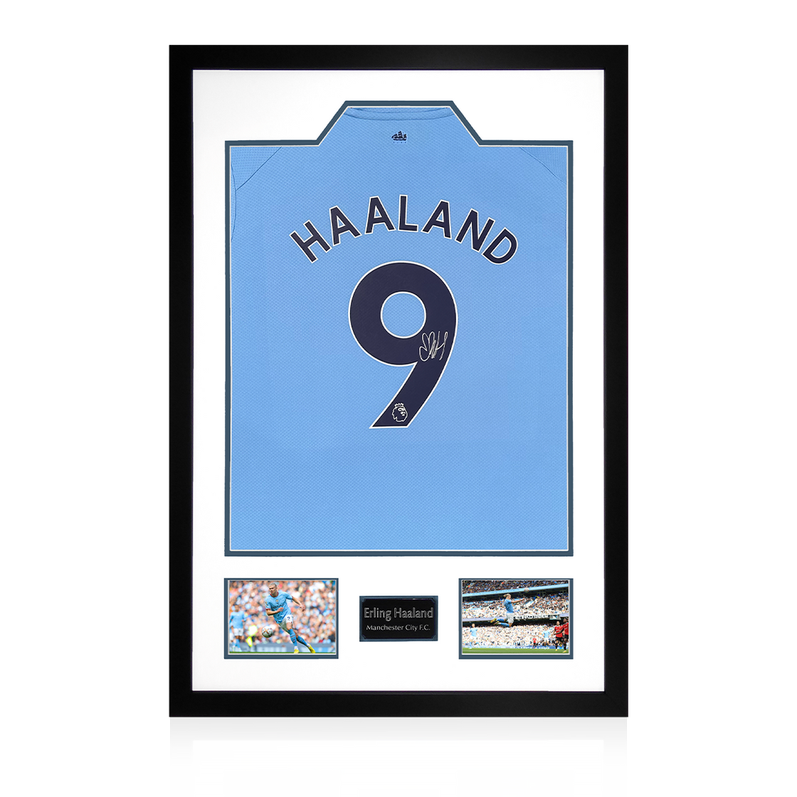 Erling Haaland Signed 22/23 Man City Shirt Premium Frame