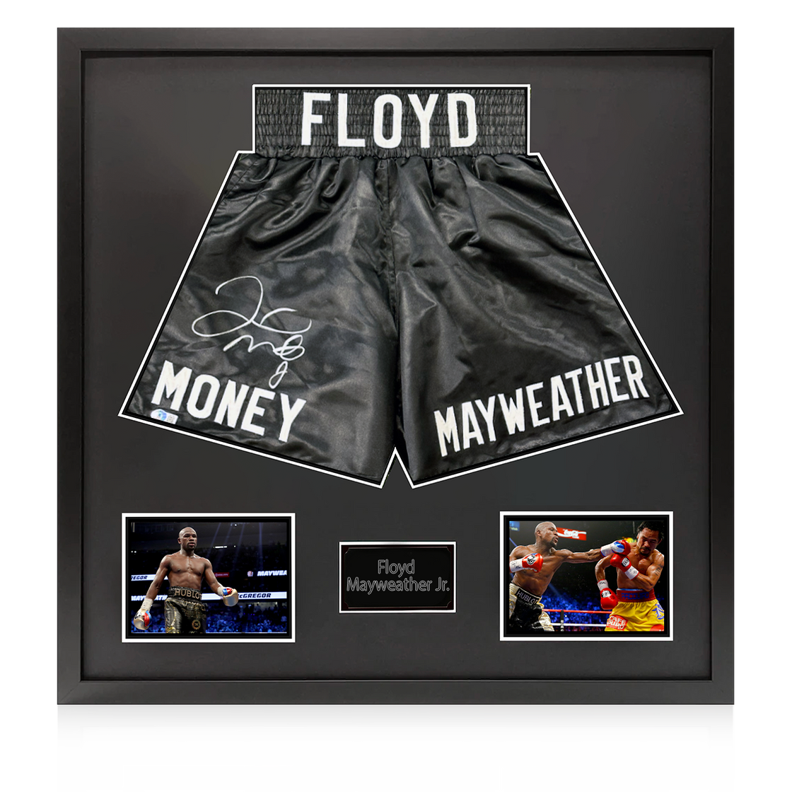 Floyd Mayweather Jr. Signed Shorts Elite Frame (Beckett)