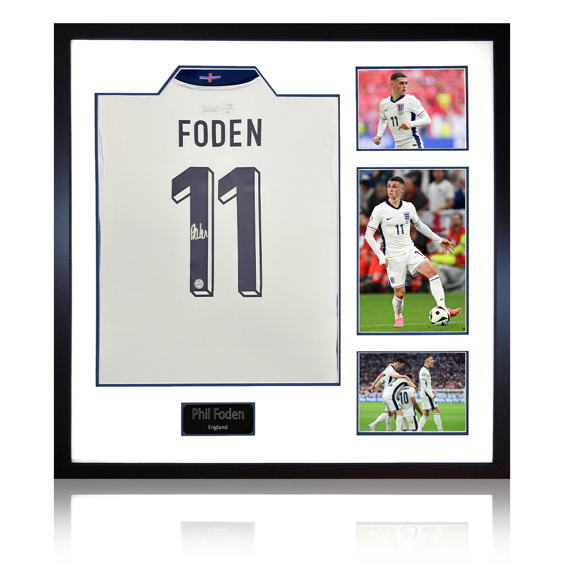 Monthly Auction Phil Foden Signed England 2024 Shirt Elite Frame The