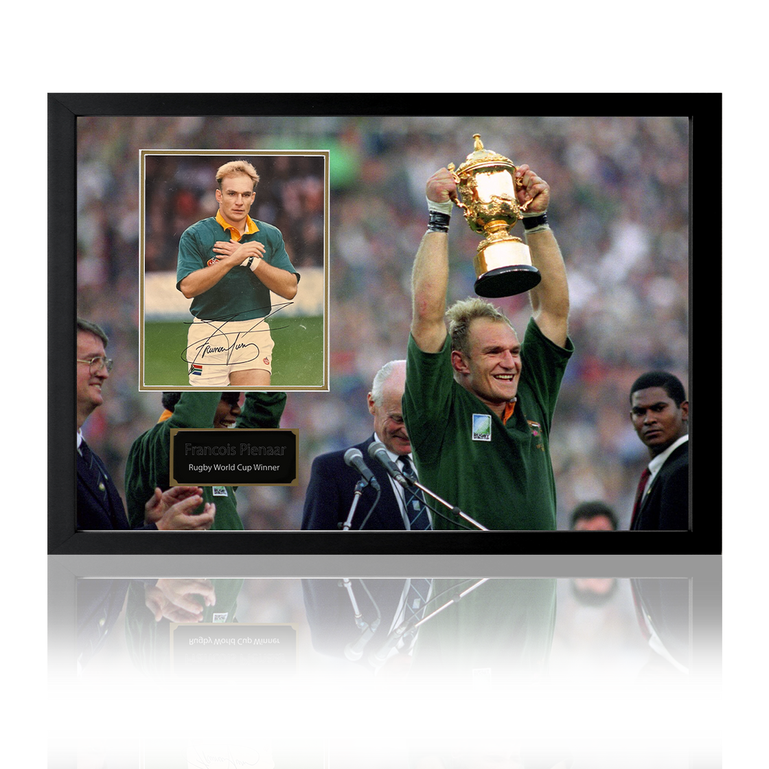 Francois Pienaar Signed South Africa Springboks Rugby Display